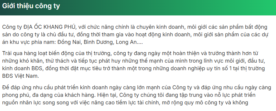 lĩnh vực hoạt động